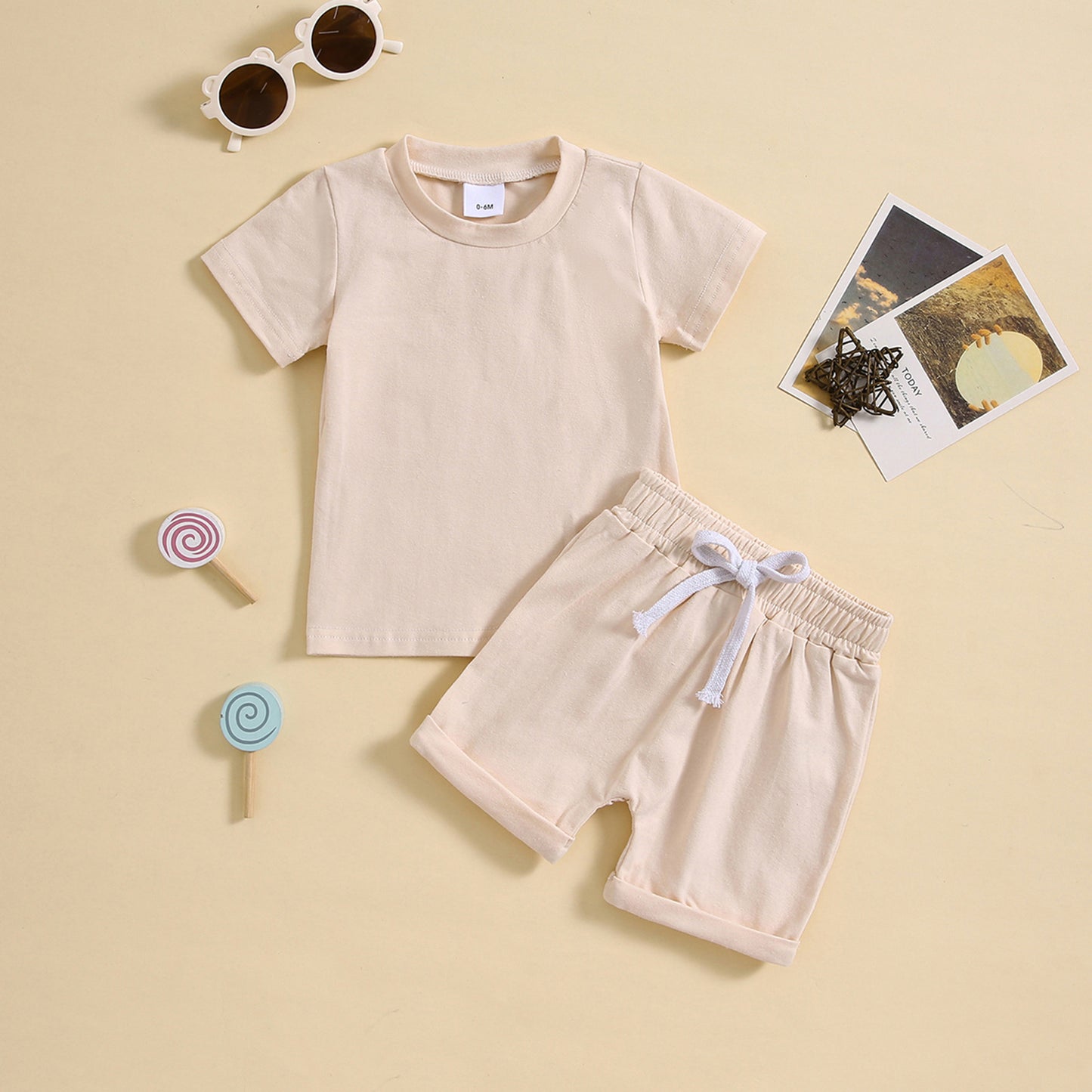 Boys' and Girls' Short-Sleeved Shorts Set
