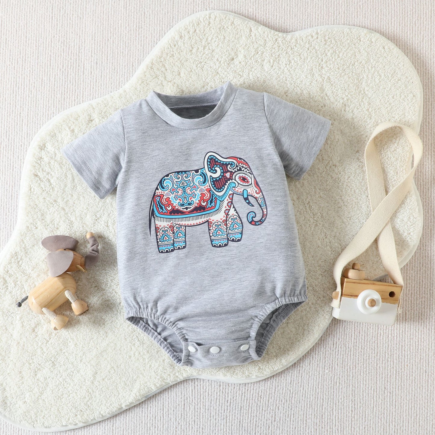 Cute Elephant Printed Jumpsuit