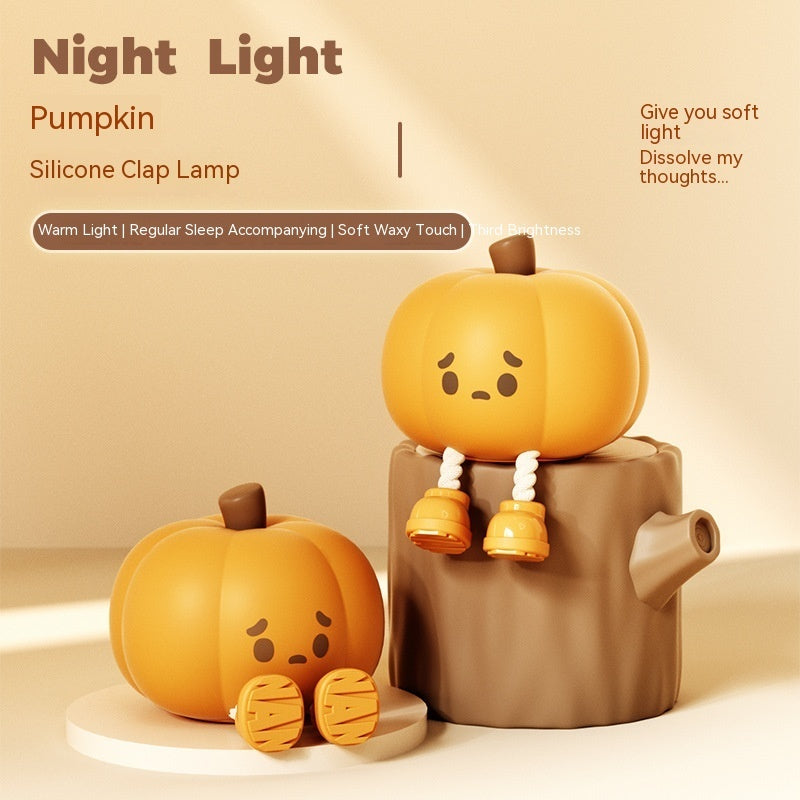 Cute Soft Halloween Pumpkin Touch Night Light