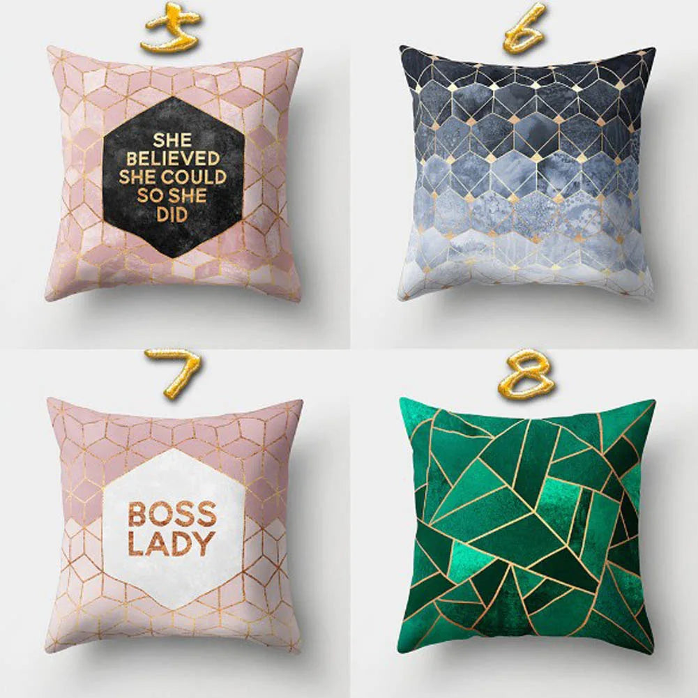 Geometric Printed Pillow Case Polyester Throw Pillow Cases 45x45cm
