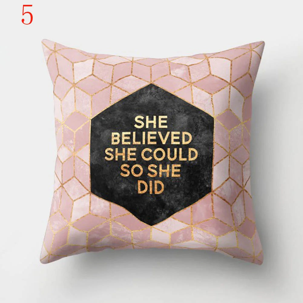 Geometric Printed Pillow Case Polyester Throw Pillow Cases 45x45cm