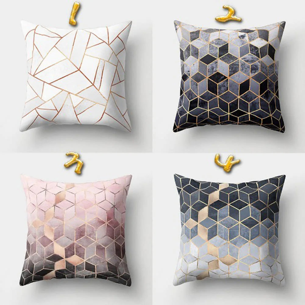 Geometric Printed Pillow Case Polyester Throw Pillow Cases 45x45cm