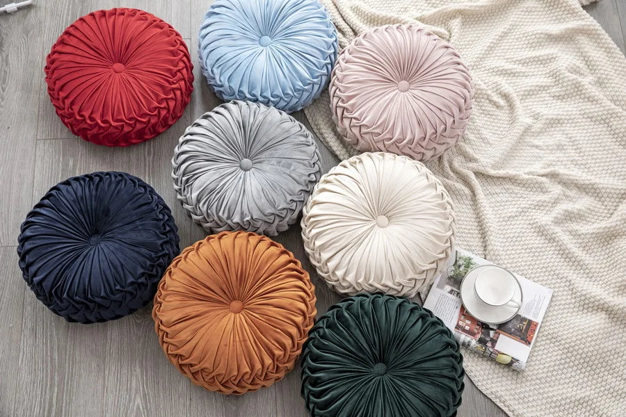 European Style Round Solid Velvet Round Cushion/Pillow