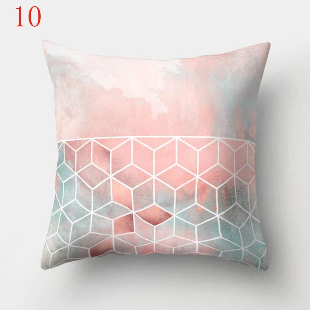 Geometric Printed Pillow Case Polyester Throw Pillow Cases 45x45cm