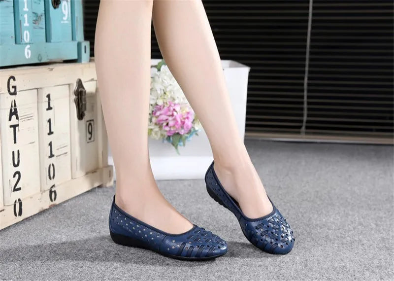 Genuine Leather Flat Sandals