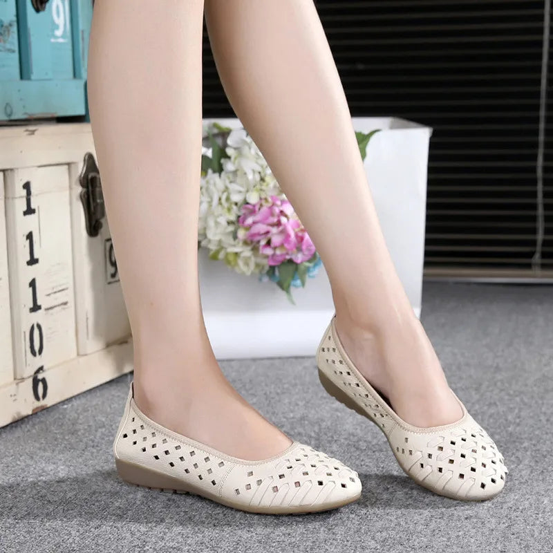 Genuine Leather Flat Sandals