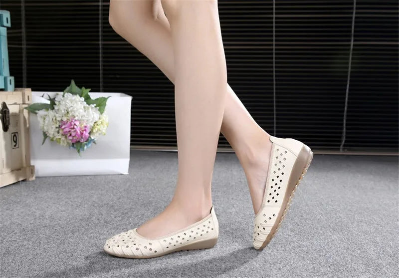 Genuine Leather Flat Sandals