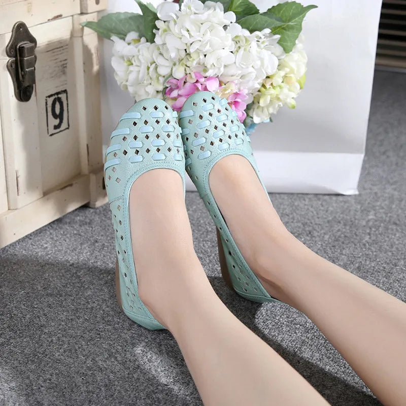 Genuine Leather Flat Sandals