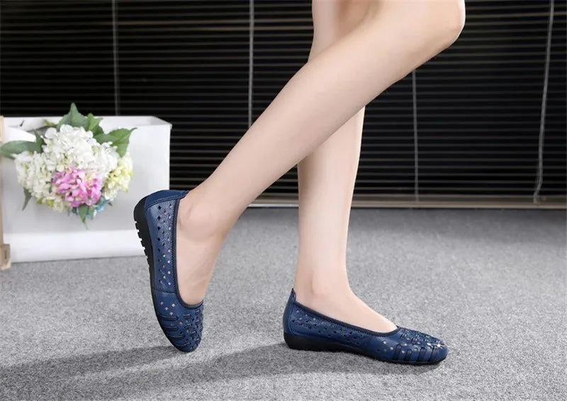 Genuine Leather Flat Sandals