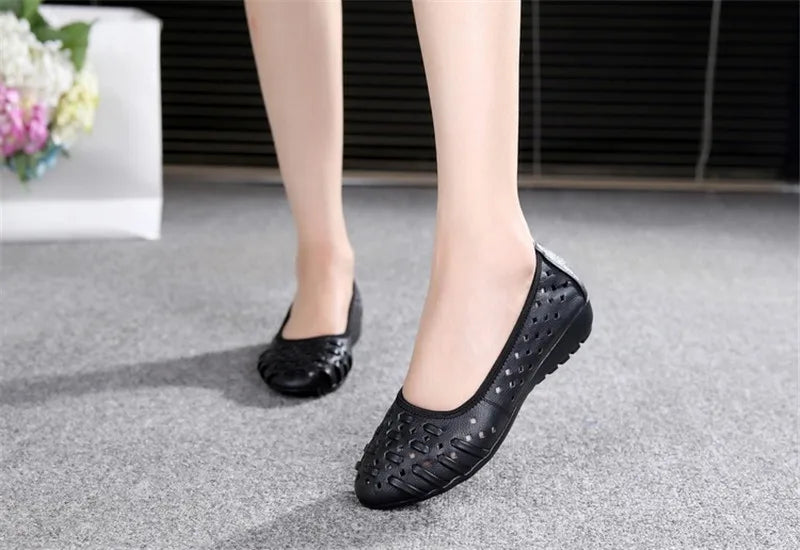 Genuine Leather Flat Sandals