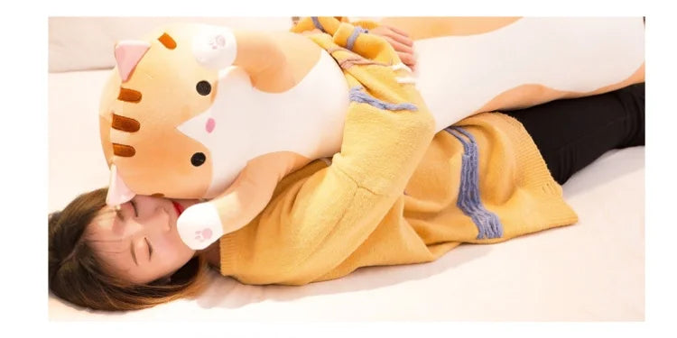 Cute Cat Plush Body Pillow - Creative Kawaii Cartoon