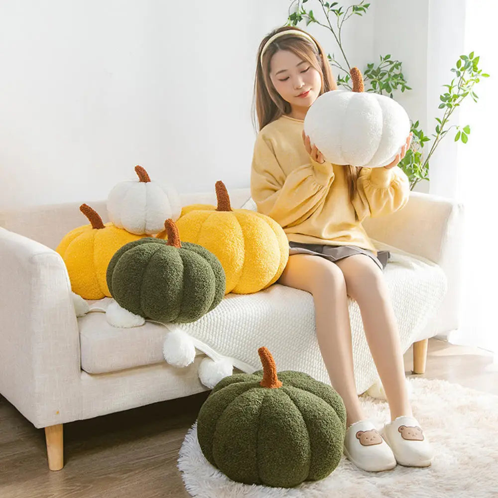 Colorful 3-D Pumpkin Plush Pillow
