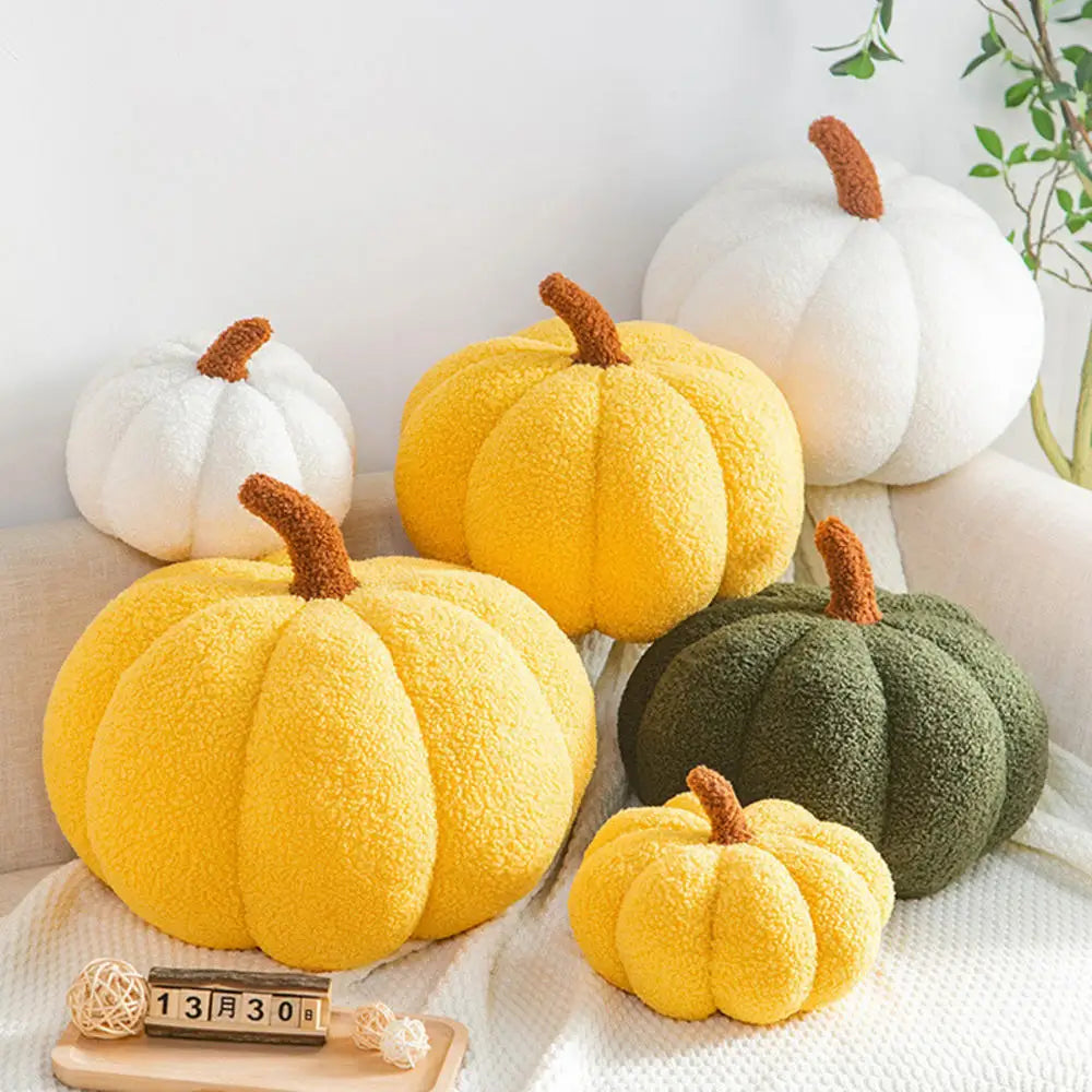 Colorful 3-D Pumpkin Plush Pillow