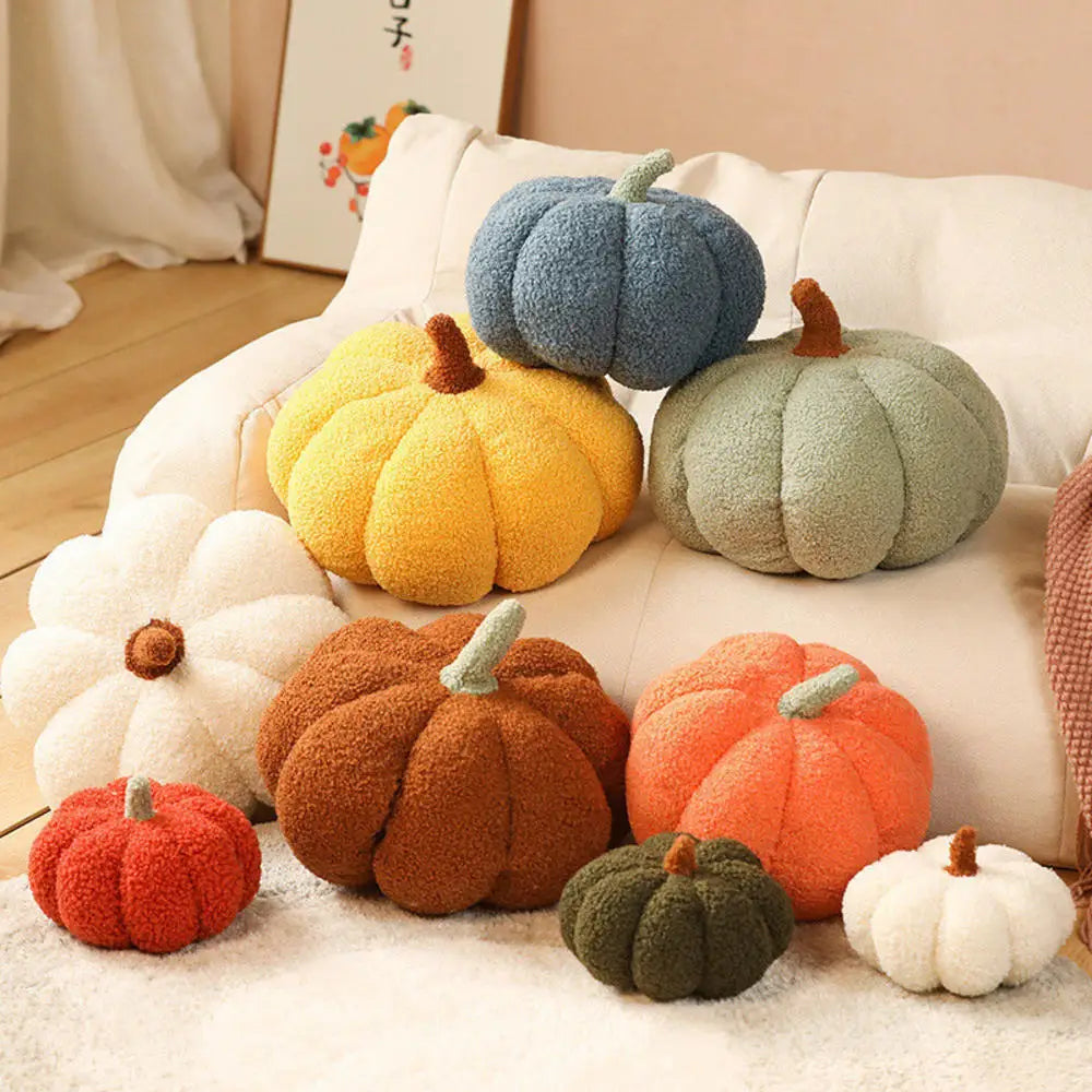 Colorful 3-D Pumpkin Plush Pillow