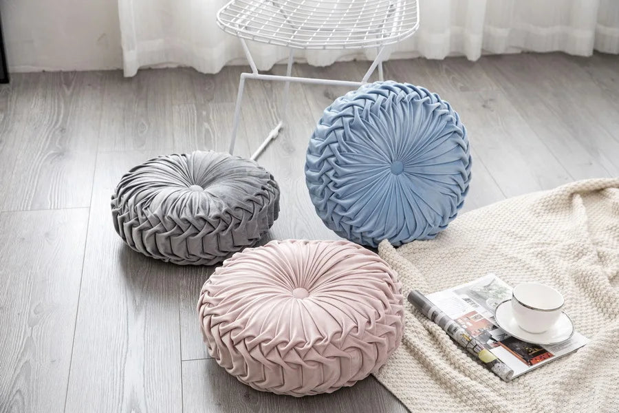 European Style Round Solid Velvet Round Cushion/Pillow