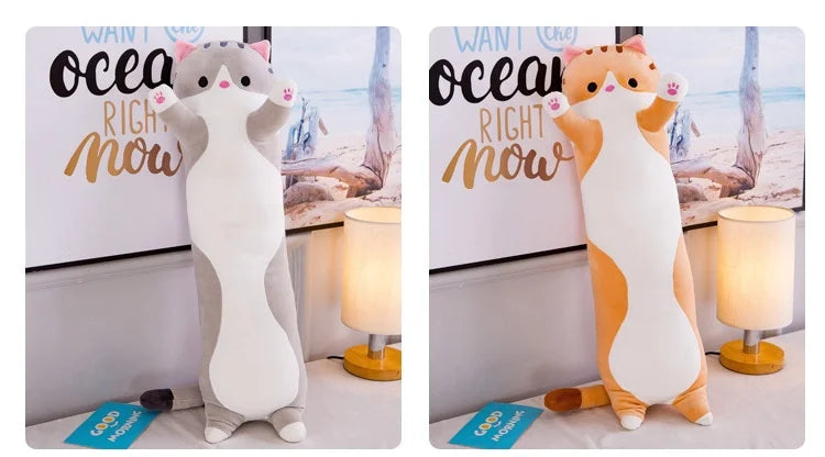 Cute Cat Plush Body Pillow - Creative Kawaii Cartoon