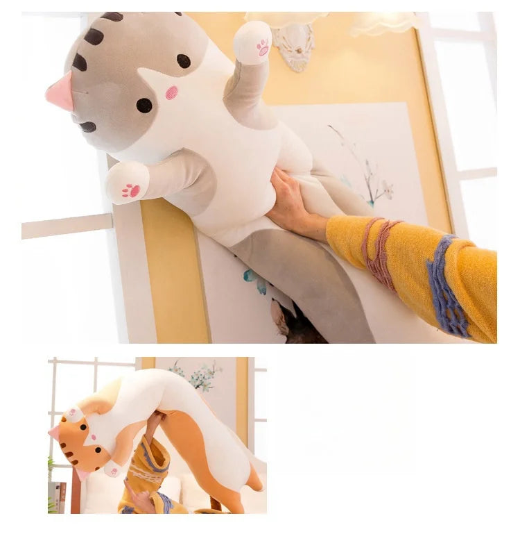 Cute Cat Plush Body Pillow - Creative Kawaii Cartoon