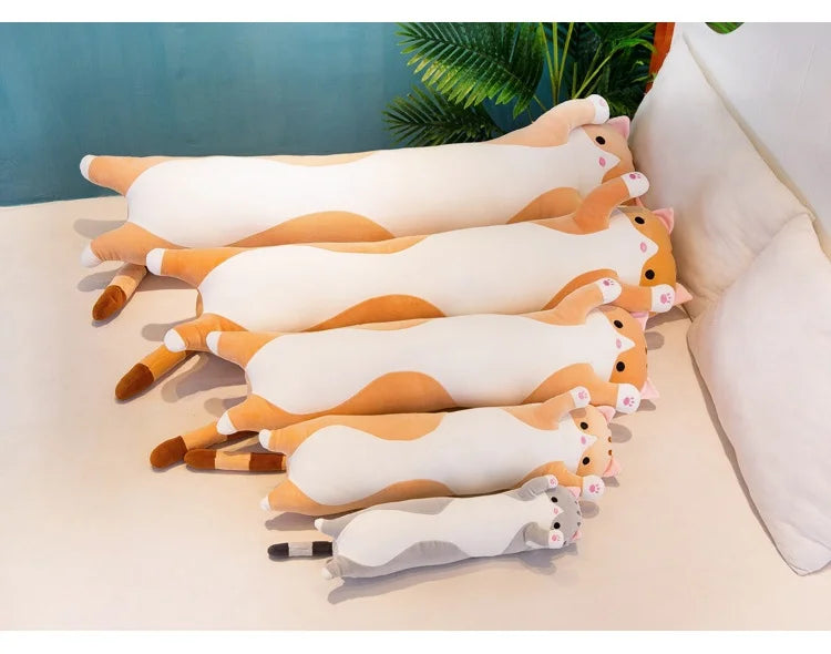 Cute Cat Plush Body Pillow - Creative Kawaii Cartoon