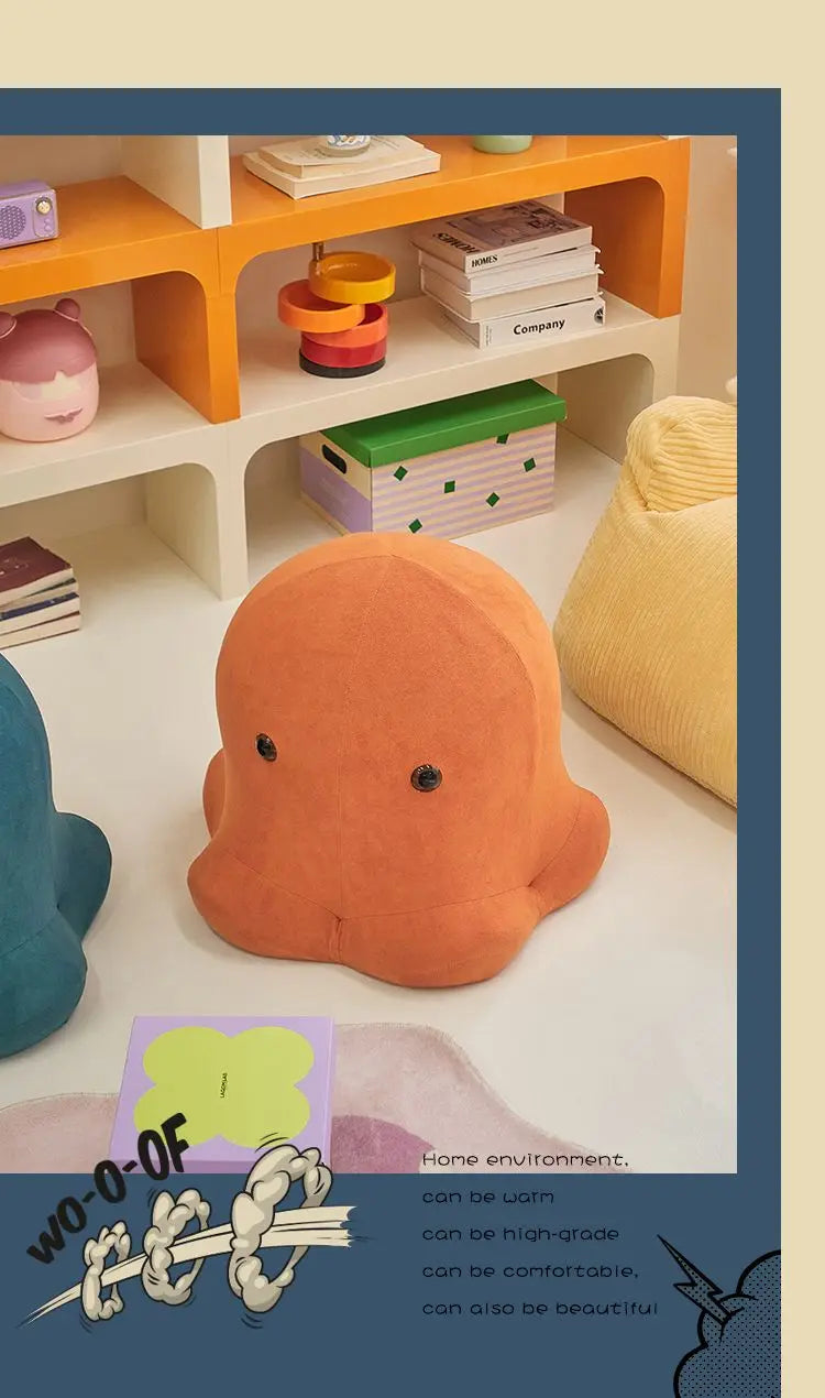Playful Octopus Pouf - Small Apartment Living Room Ottoman