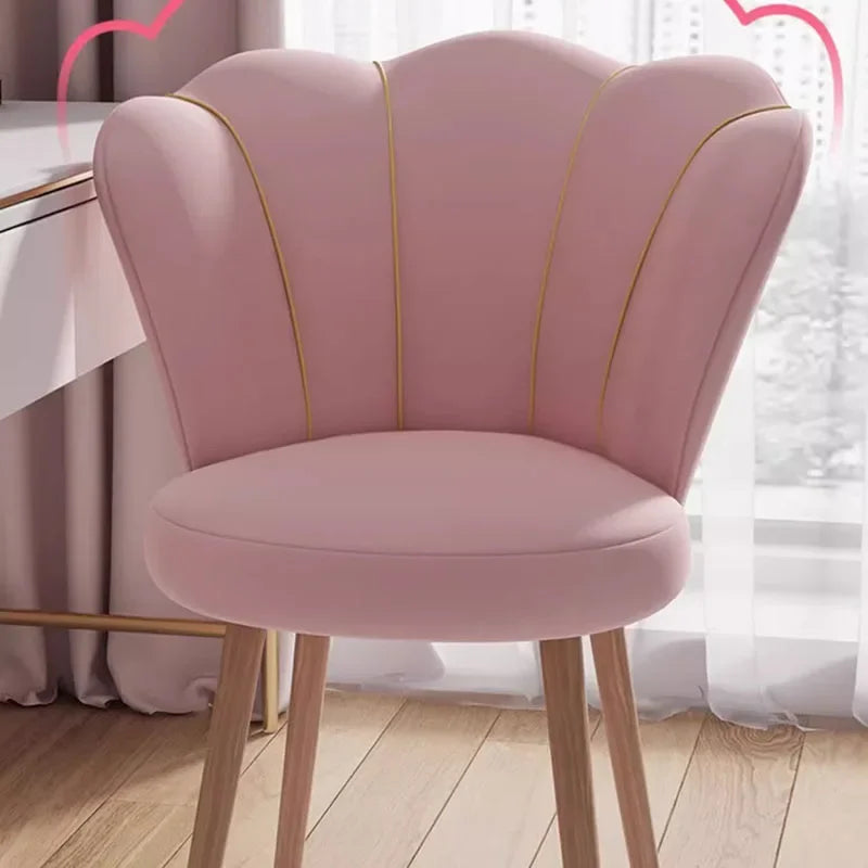 High Back Comfy Makeup/Office Stool Luxury Pouf Nordic Mobile Vanity Chair Design Chaise
