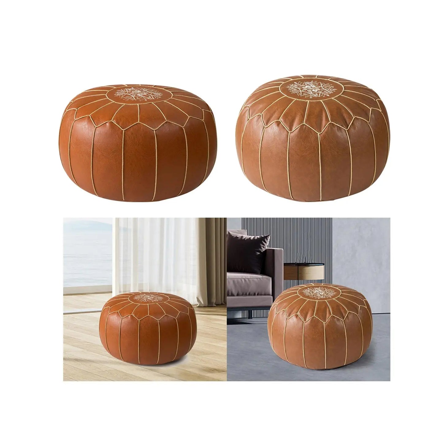 Unstuffed Pouf Cover Moroccan Style Ottomans Footstool Embroider Craft
