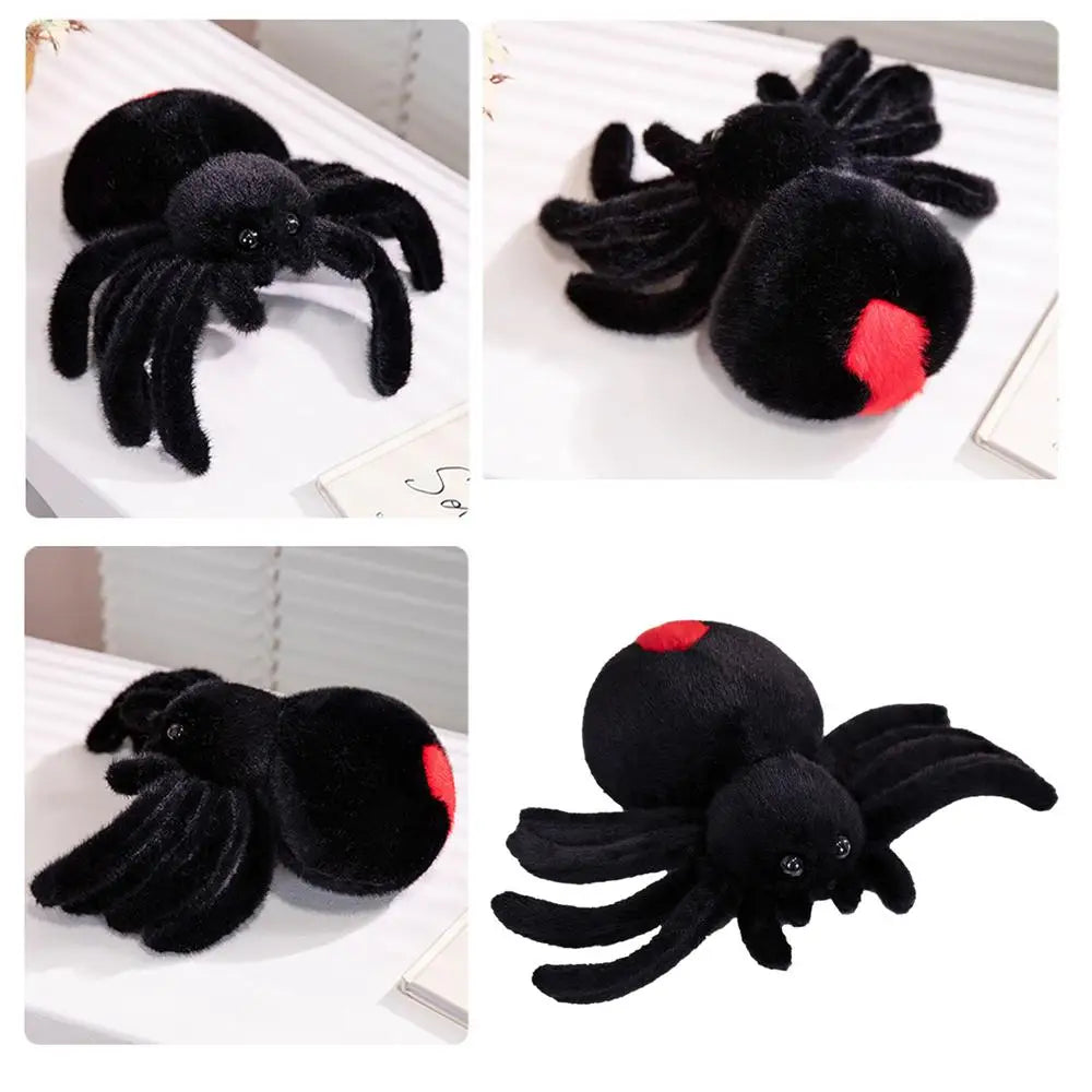 Cute Spider Shaped Throw Pillow - Realistic Black Spider Stuffed