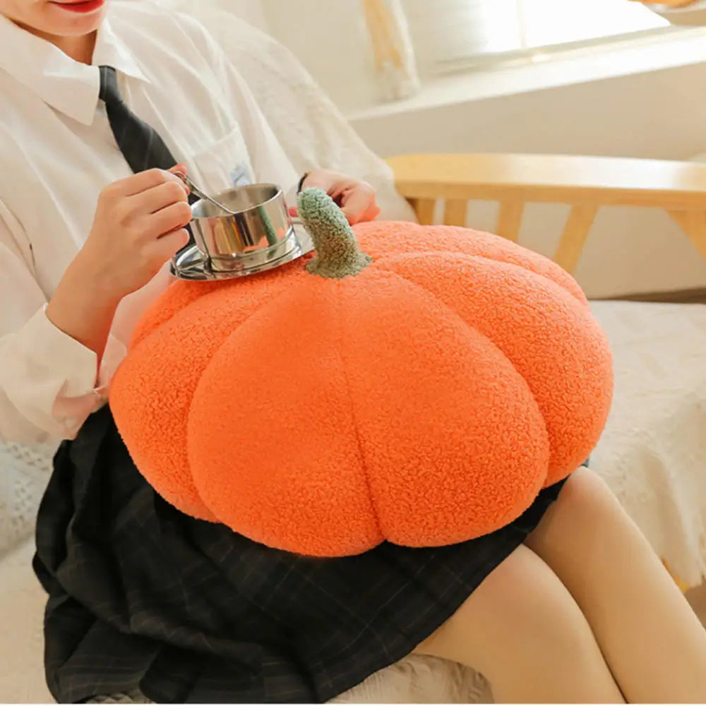Colorful 3-D Pumpkin Plush Pillow