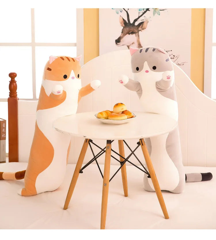 Cute Cat Plush Body Pillow - Creative Kawaii Cartoon