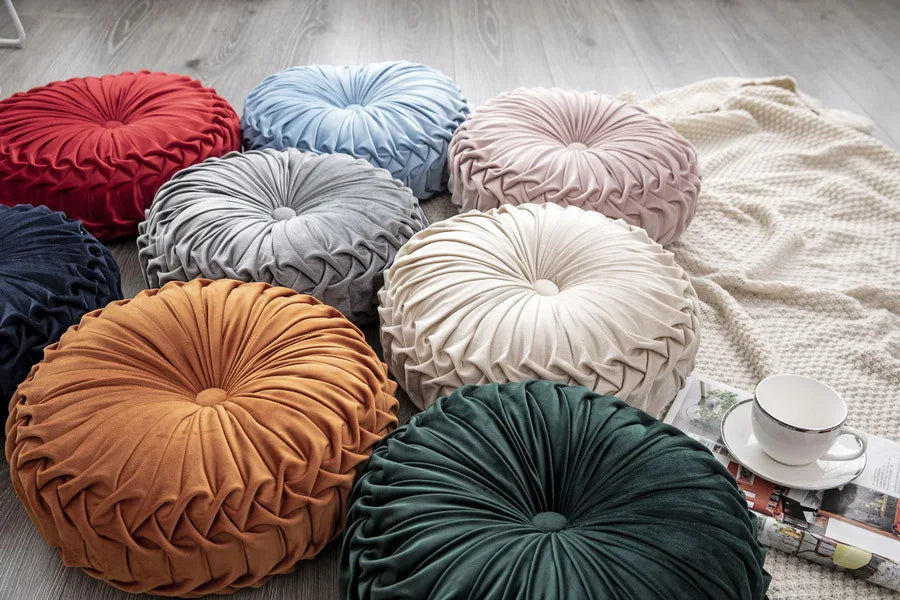 European Style Round Solid Velvet Round Cushion/Pillow