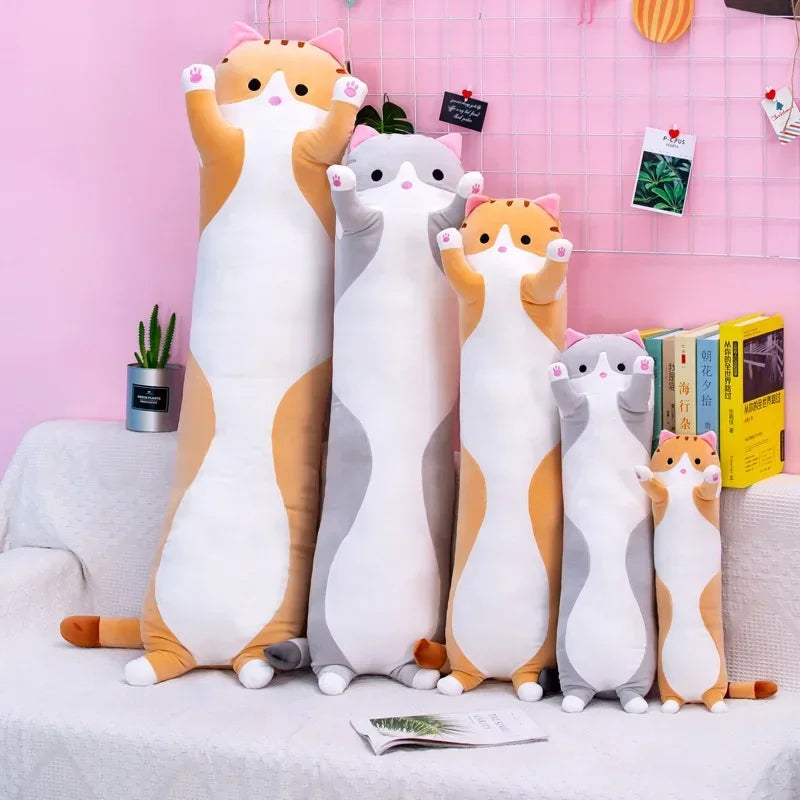Cute Cat Plush Body Pillow - Creative Kawaii Cartoon