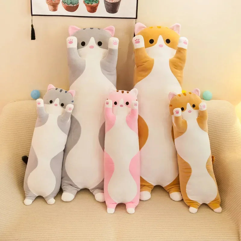 Cute Cat Plush Body Pillow - Creative Kawaii Cartoon
