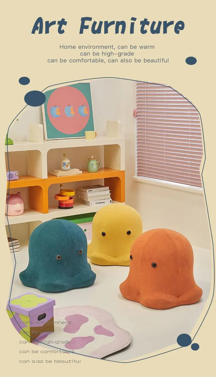 Playful Octopus Pouf - Small Apartment Living Room Ottoman