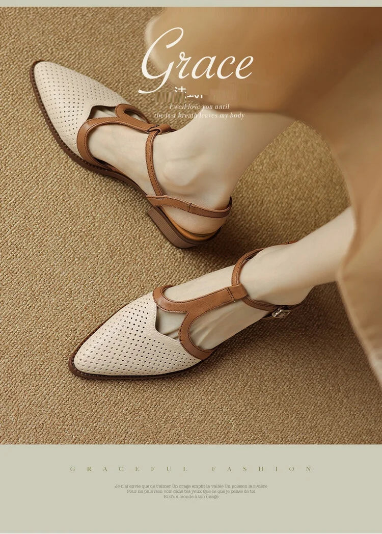 Women's Split Leather Slingback Sandal