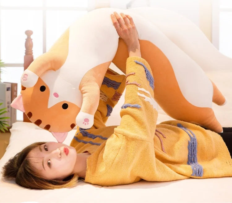 Cute Cat Plush Body Pillow - Creative Kawaii Cartoon