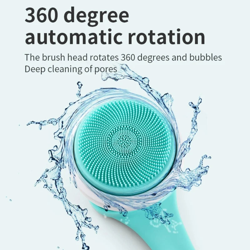 Multifunction Electric Shower Brush Long Handle Bath and Body Brush IP67 Waterproof Exfoliating Body Cleaning Brush
