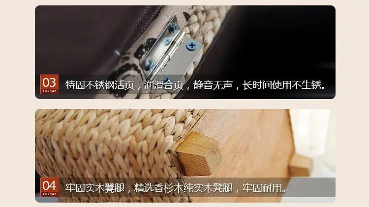 Rattan Wicker Storage Ottoman/Square stool pouf