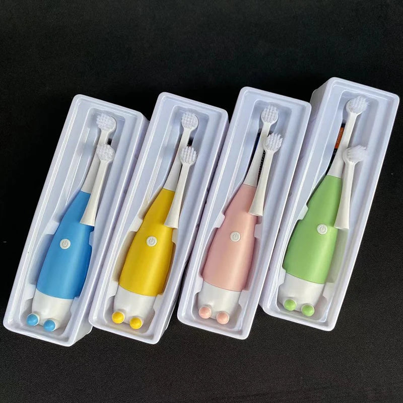 Children Electric Toothbrush Soft Bristles Cute Little penguin Cartoon Replace Brush Head Baby Kids Dental Oral Hygiene Care