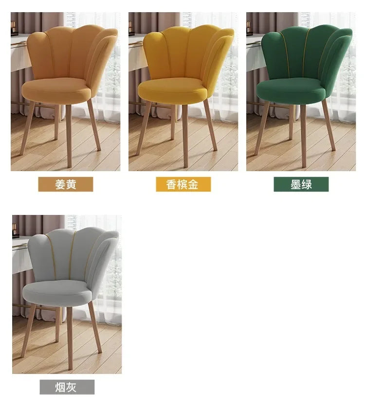 High Back Comfy Makeup/Office Stool Luxury Pouf Nordic Mobile Vanity Chair Design Chaise