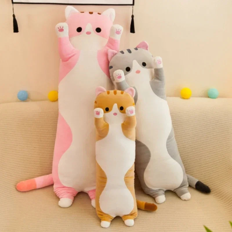 Cute Cat Plush Body Pillow - Creative Kawaii Cartoon