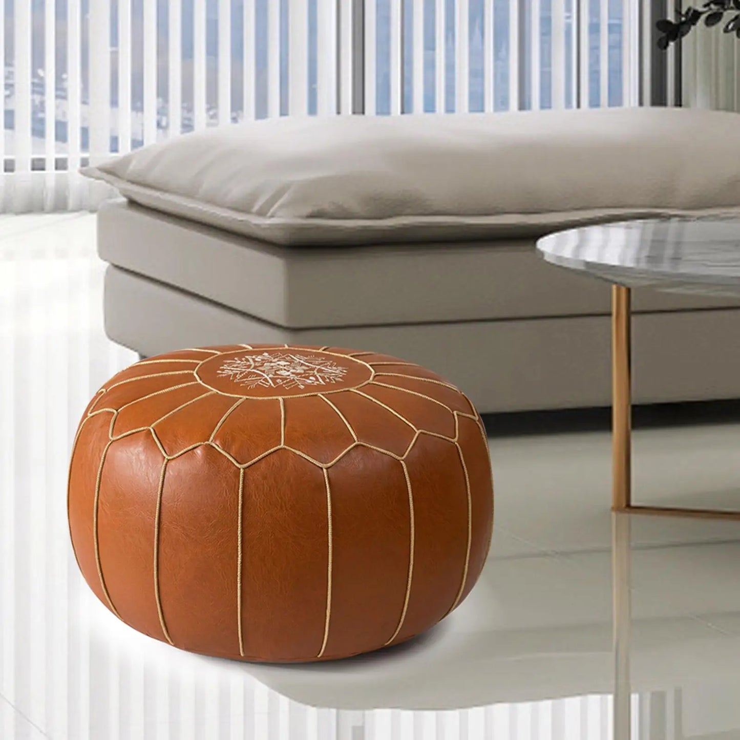 Unstuffed Pouf Cover Moroccan Style Ottomans Footstool Embroider Craft