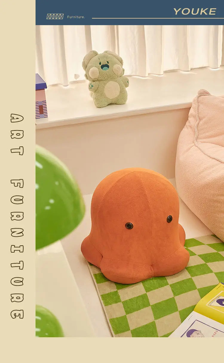 Playful Octopus Pouf - Small Apartment Living Room Ottoman