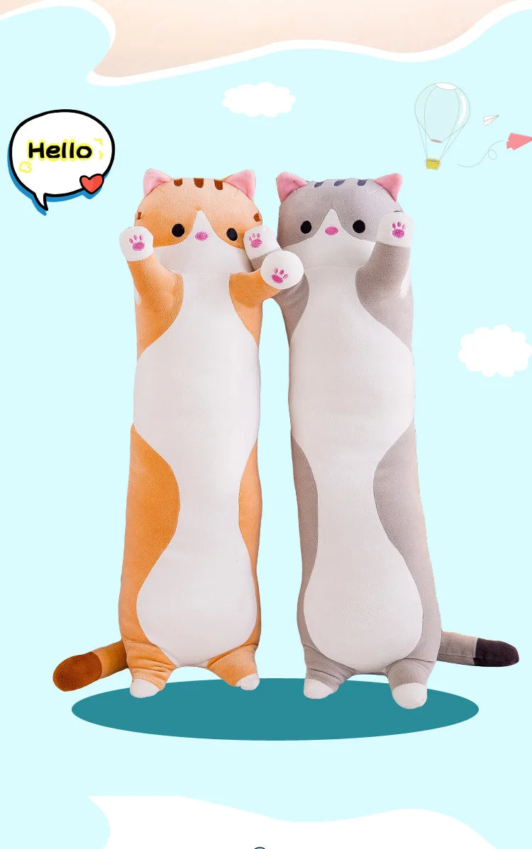 Cute Cat Plush Body Pillow - Creative Kawaii Cartoon