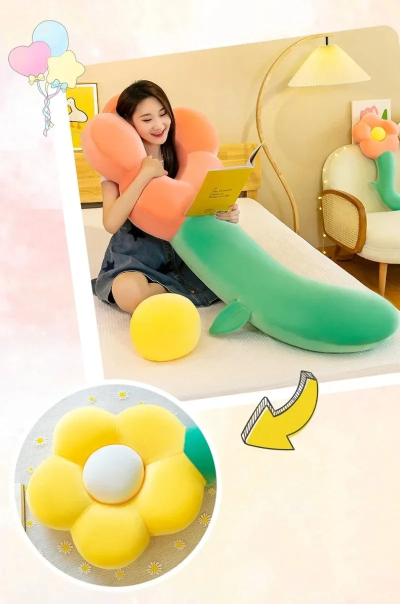 Large Plush Soft Flower Pillow