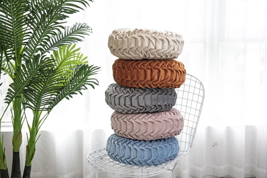 European Style Round Solid Velvet Round Cushion/Pillow