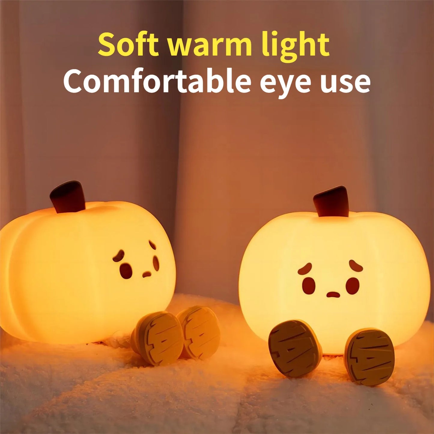 Cute Soft Halloween Pumpkin Touch Night Light