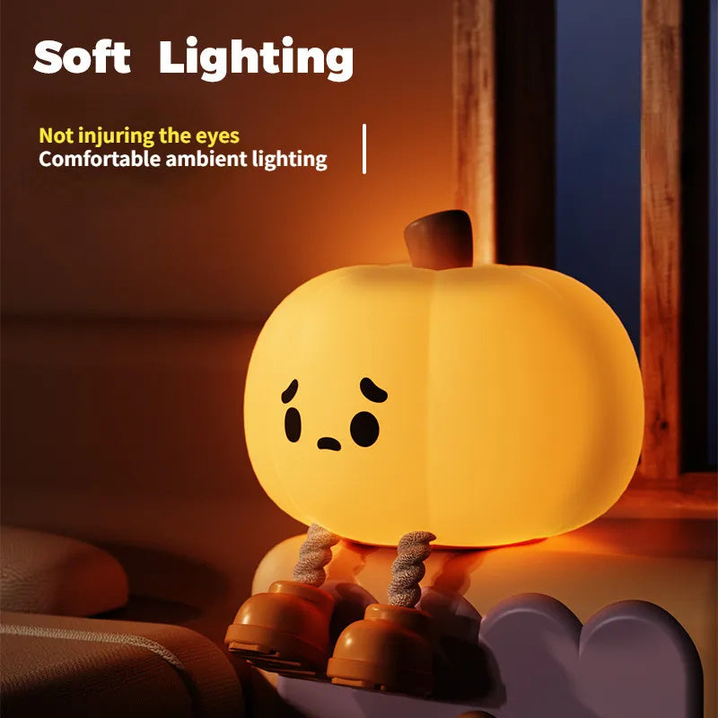 Cute Soft Halloween Pumpkin Touch Night Light
