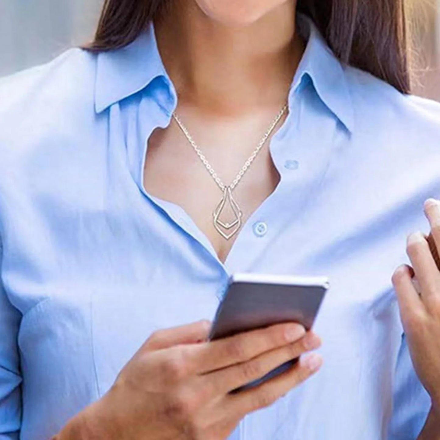 Elegant Crystal Ring Keeper Necklace