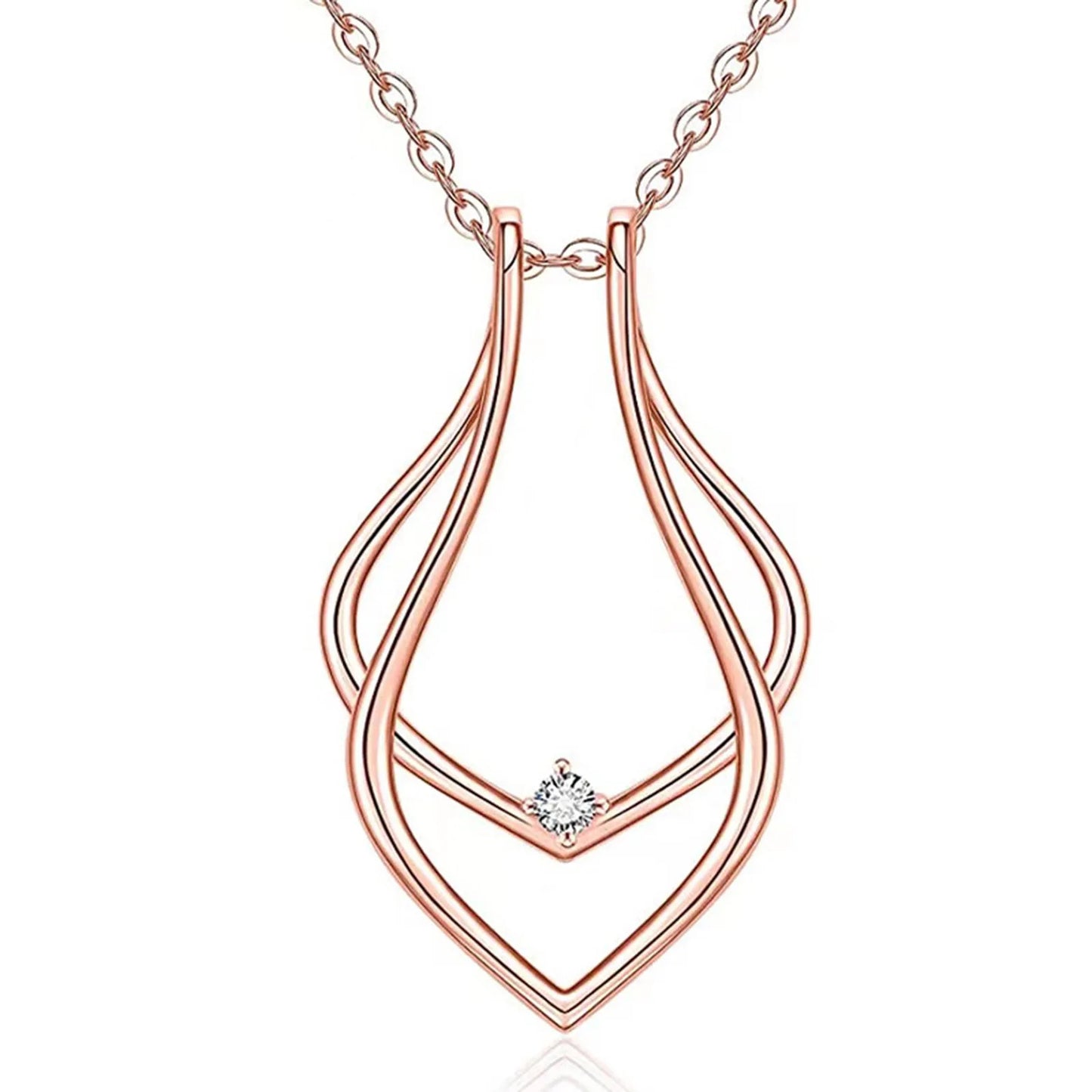 Elegant Crystal Ring Keeper Necklace