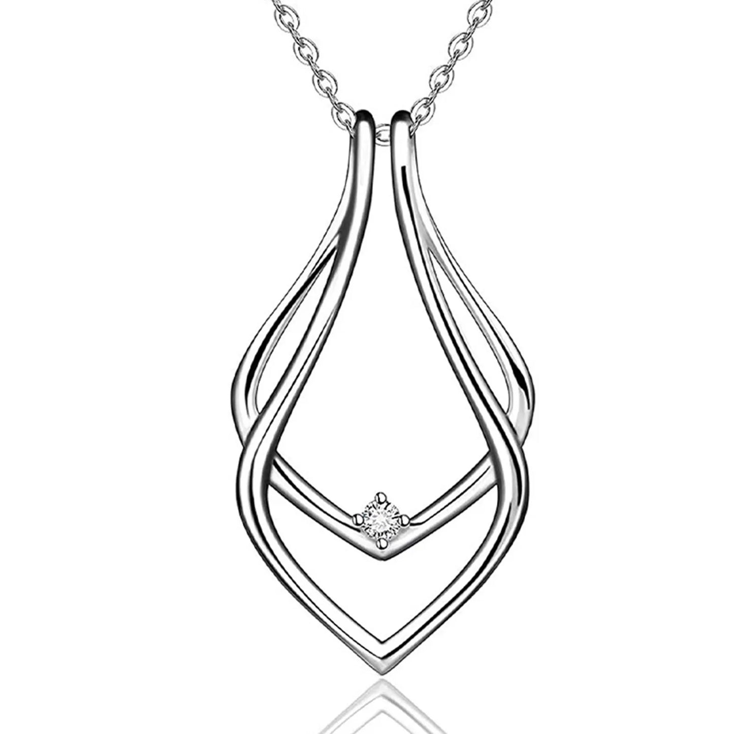 Elegant Crystal Ring Keeper Necklace
