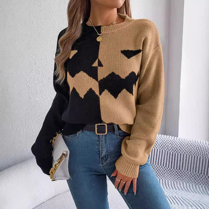 Halloween "Two Face" Pumpkin Pullover Sweater